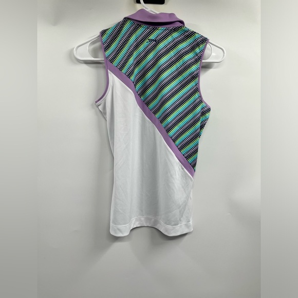 Womens Slazenger Multicolor Polyester V Neck Sleeveless Polo Golf Top Size XS - Picture 6 of 9